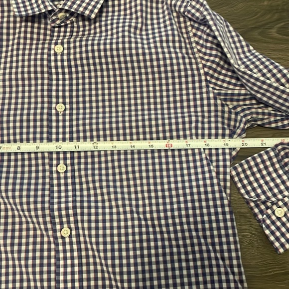 Men’s J.Crew Gingham Purple White Red Long Sleeve Button Down Shirt, Size Medium - Picture 4 of 6
